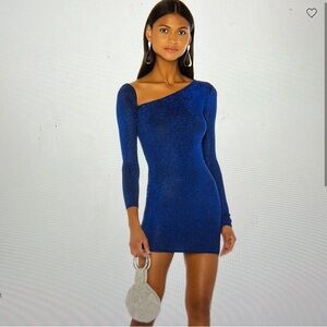 Superdown blue glitter dress